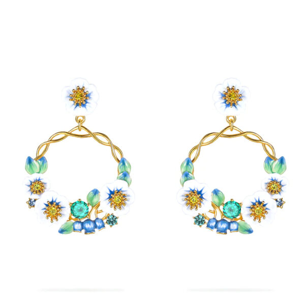 Blueberry Dangle Hoop Earrings